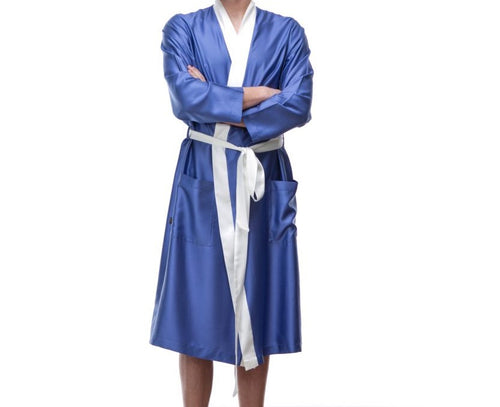 ZIGZAG FACTORY Mens robe "BLUE&WHITE''