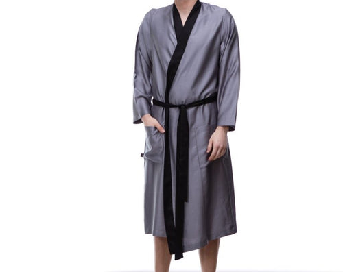 ZIGZAG FACTORY Mens robe "GRAY&BLACK''