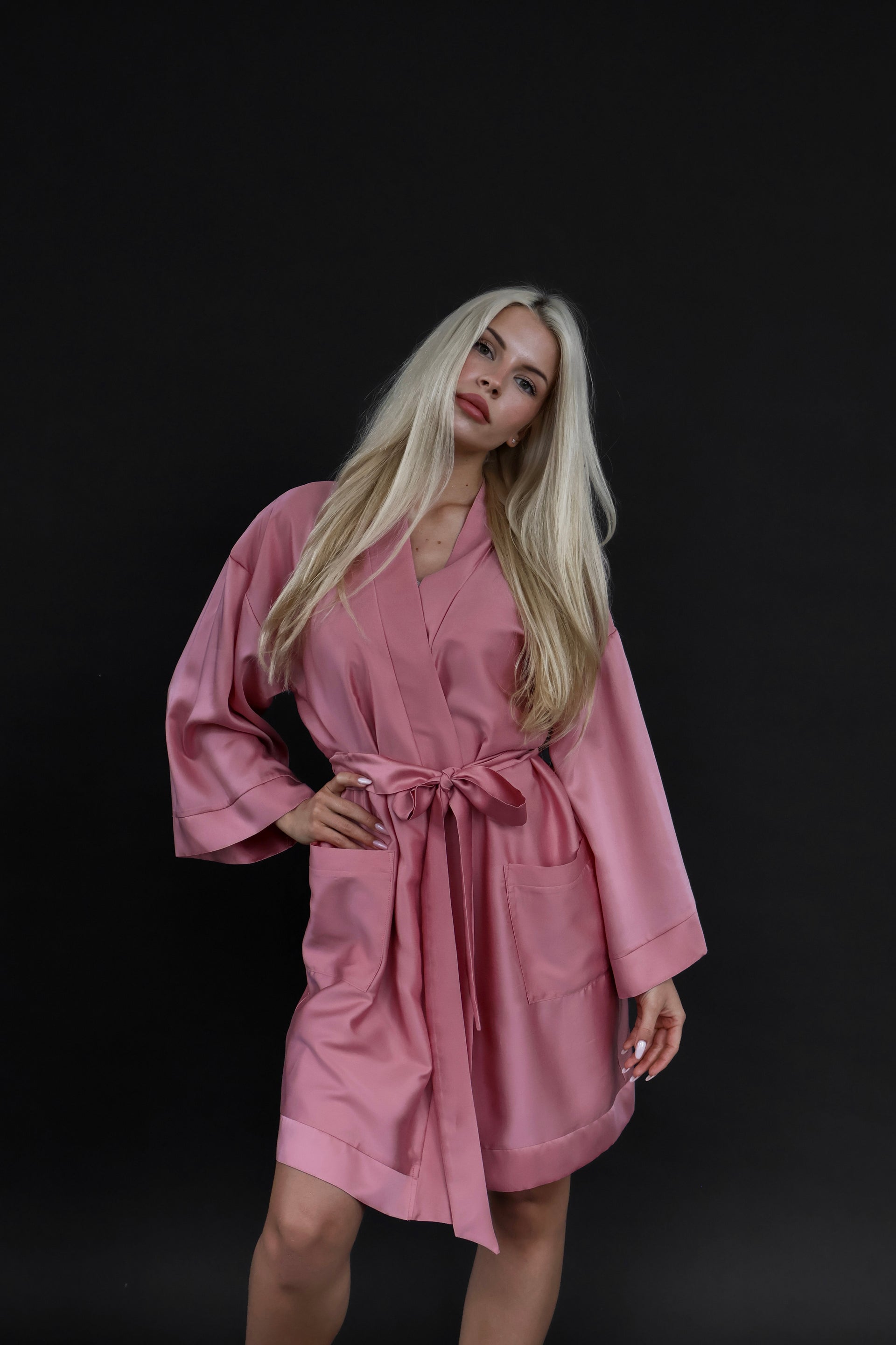 pink satin kimono dress Seraphine Women's Maternity Woven Print Kimono