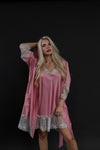 Nightwear robe set: PINK & LATTE