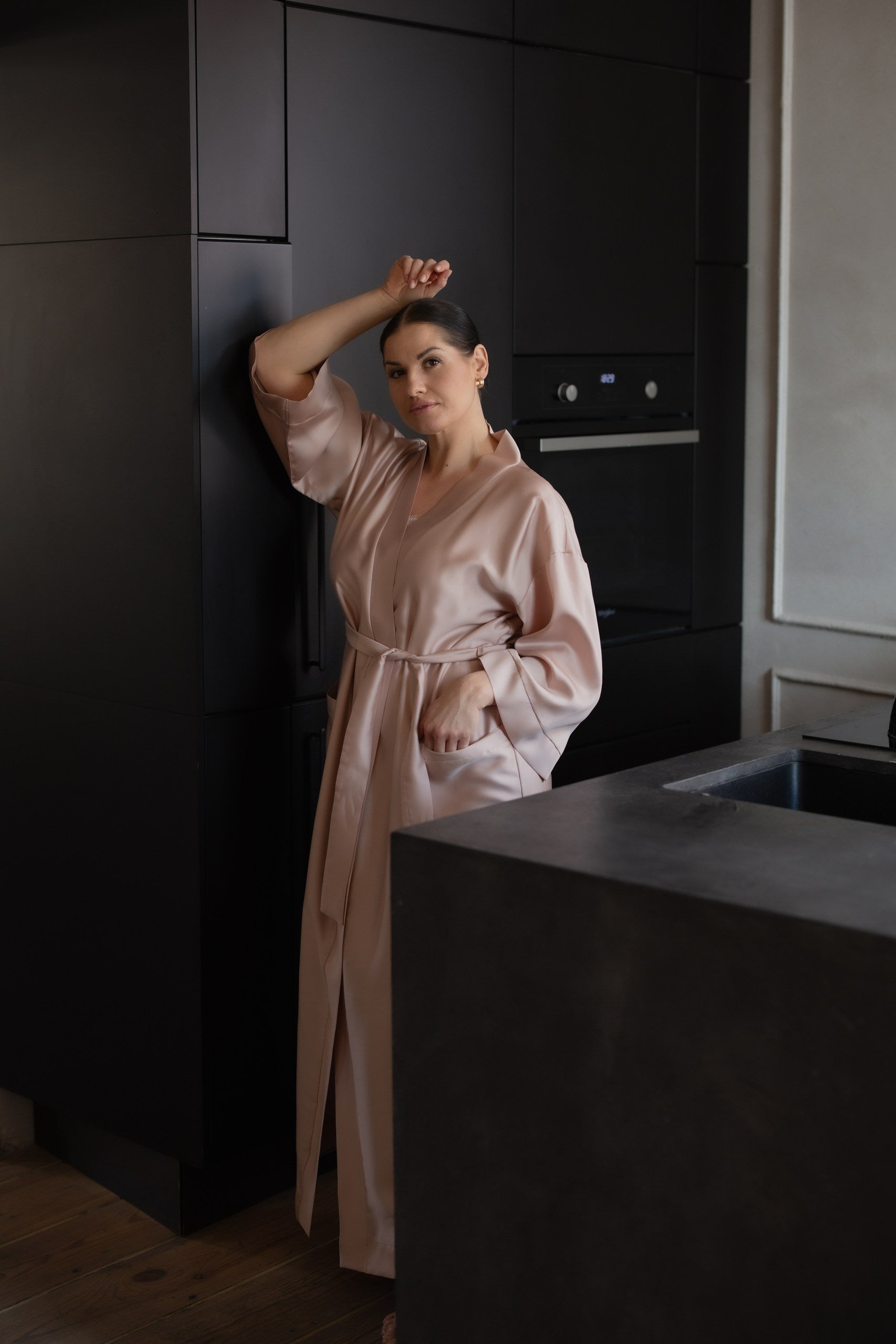 Naktsveļas komplekts:  LIGHT PINK KIMONO & PINK  long