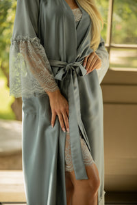 Women's long robe "GRAY&GRAY long_roll"