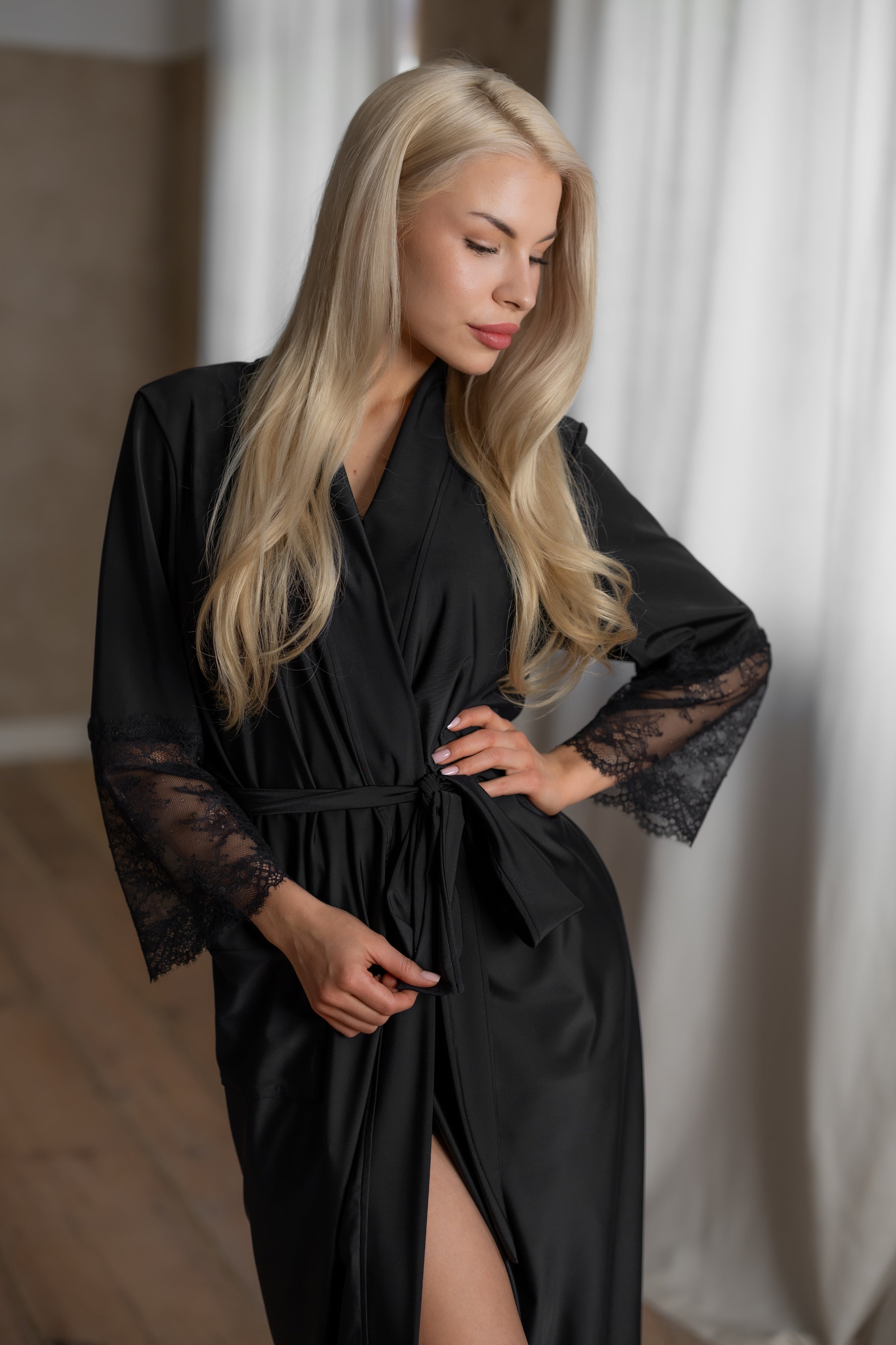 Sieviešu garais halāts: BLACK & BLACK Long