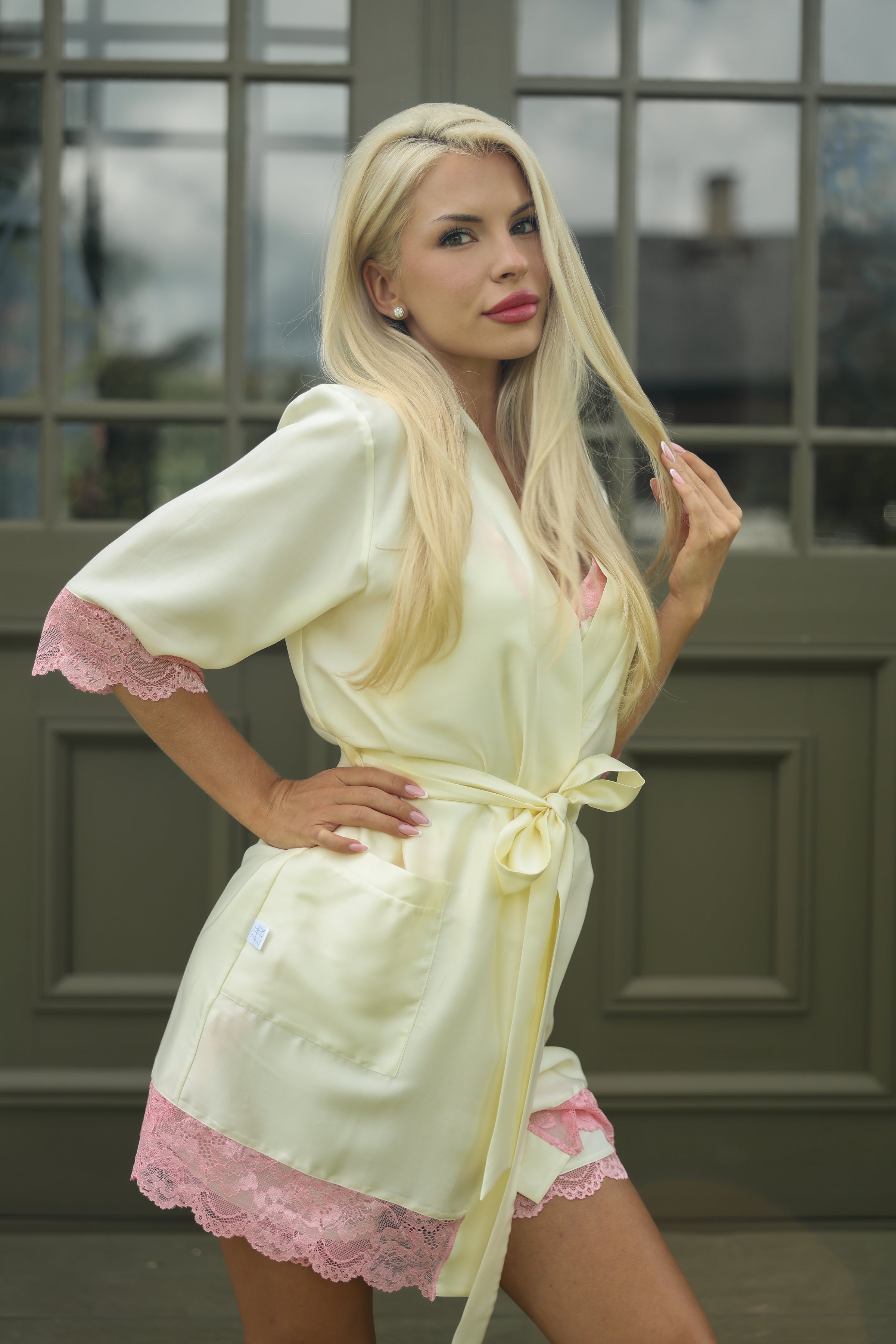 Women's robe: VANILLA & PINK half