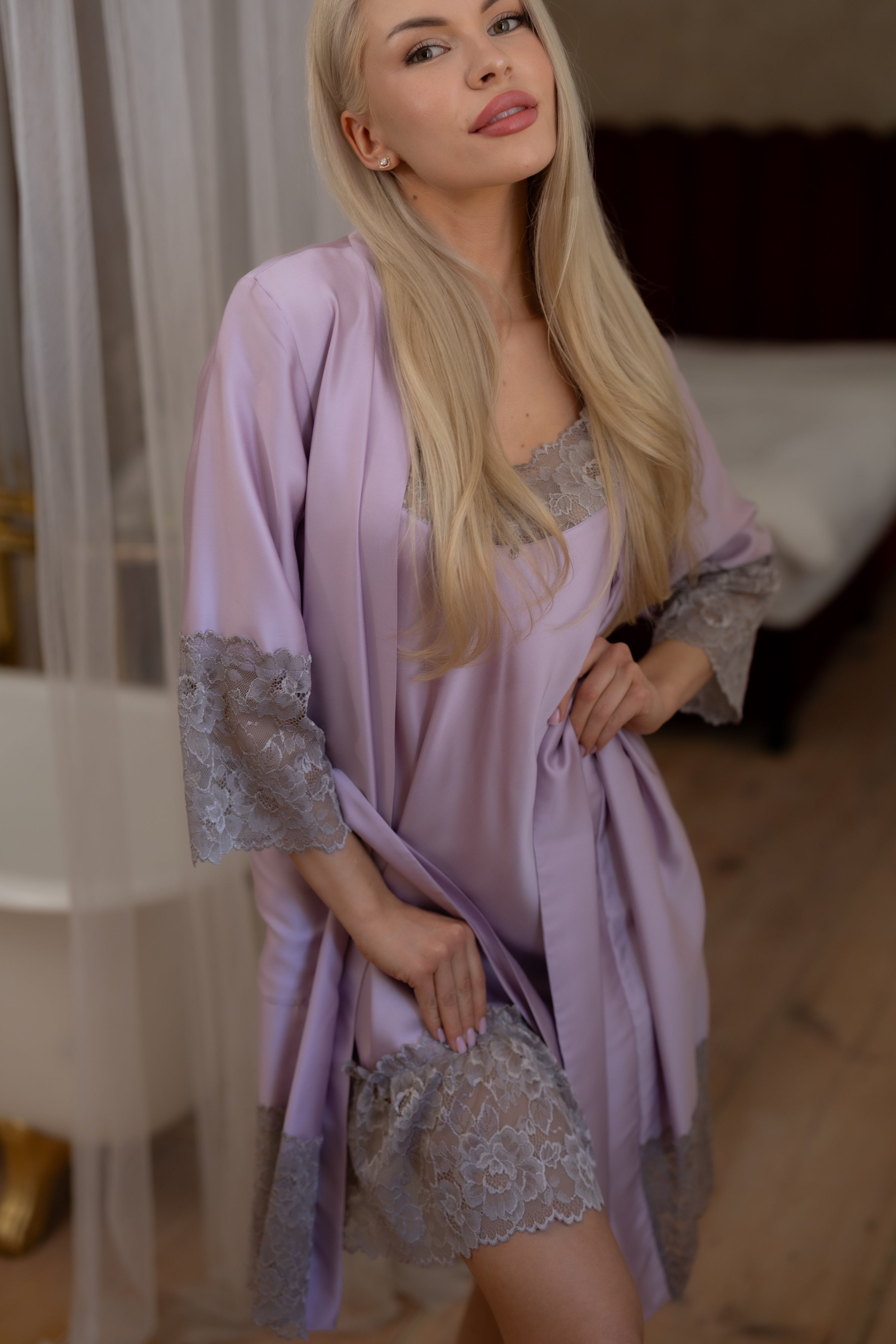 Nightwear robe set: LAVANDA & GRAY Roll