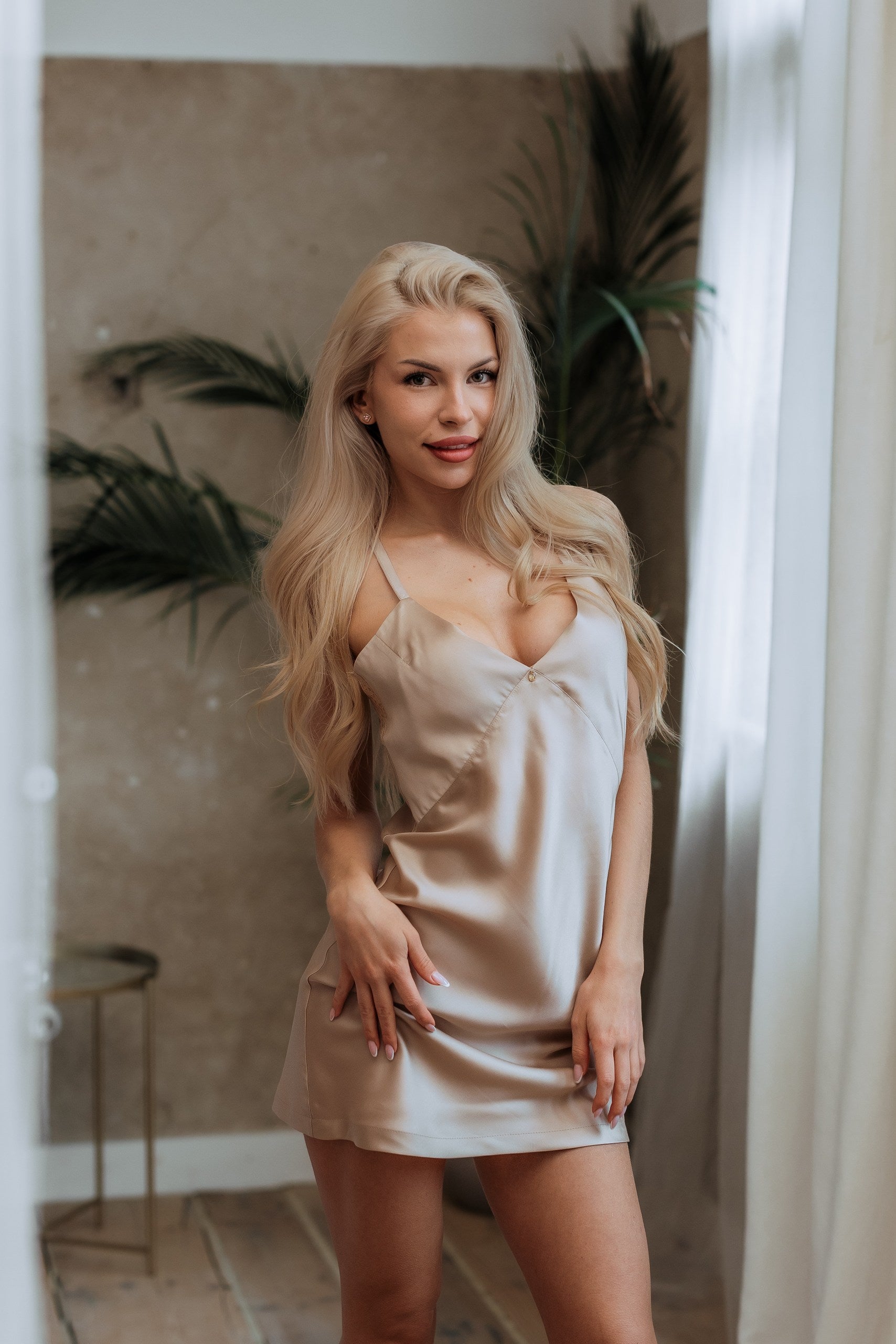 Women's nightgown: COLETTE (latte&latte)
