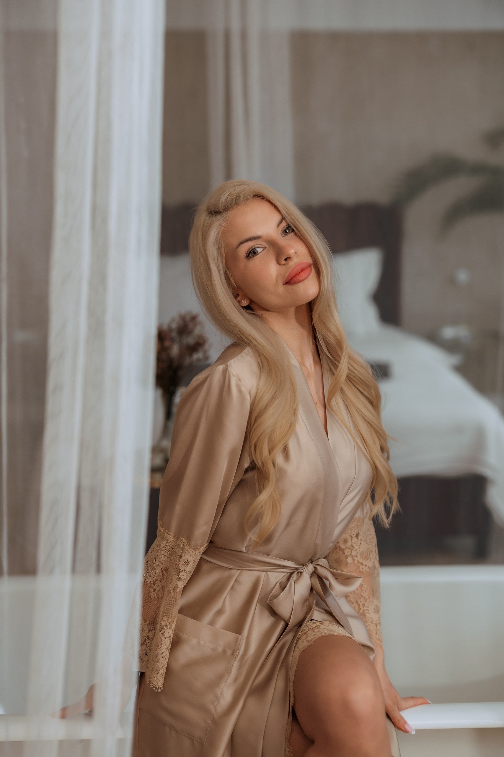 Sieviešu garais halāts: LATTE & AMBER Long