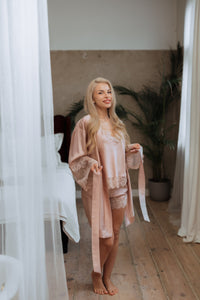 Nightwear robe set: SOFT PINK & PINK FRENCH LACE PR 2