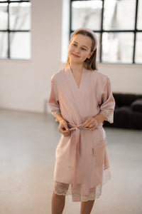 Bērnu halāts "SOFT PINK & LATTE"