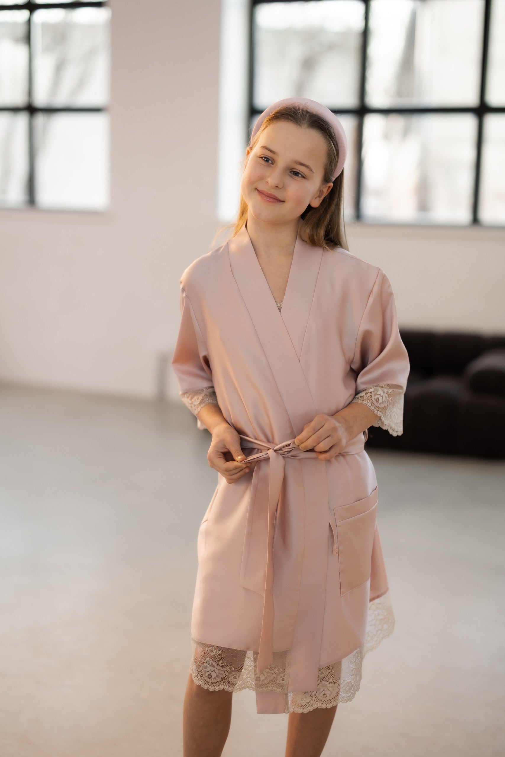 Bērnu halāts "SOFT PINK & LATTE"