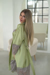 Nightwear robe set: GREEN & GRAY