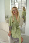 Women's robe: GREEN & GRAY