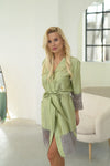 Women's robe: GREEN & GRAY