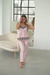 Women's long-pajama: PINK & GRAY