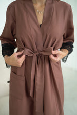 Women's long robe "BROWN&BLACK_long"