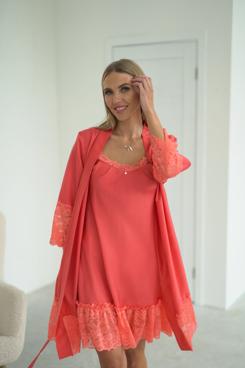 Nightwear robe set: RED & RED Roll