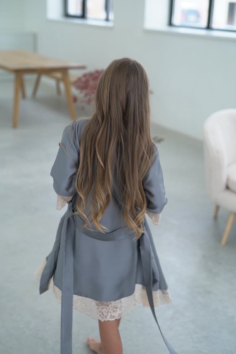 Kids robe "GRAY&CHAMPANGE"