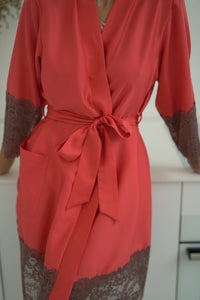 Women's robe: RED & BROWN