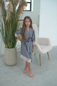 Kids robe "GRAY&CHAMPANGE"