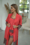 Nightwear robe set: RED & BROWN