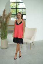 Women's nightgown "RED&BLACK_roll"
