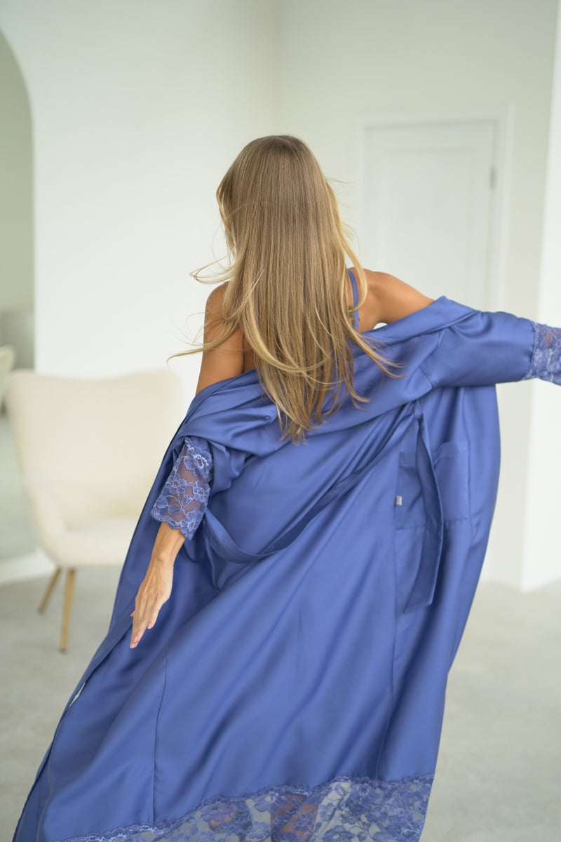 Women's long robe "BLUE&BLUE_long"