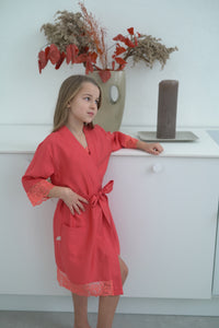 Kids robe: RED & RED