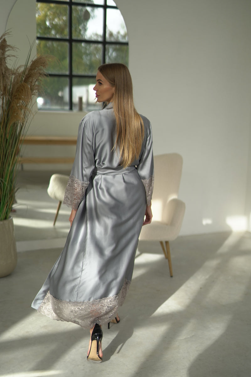 Women's long robe "GRAY&GRAY_long"