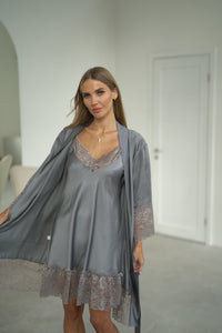 Nightwear robe set "GRAY&GRAY_roll"