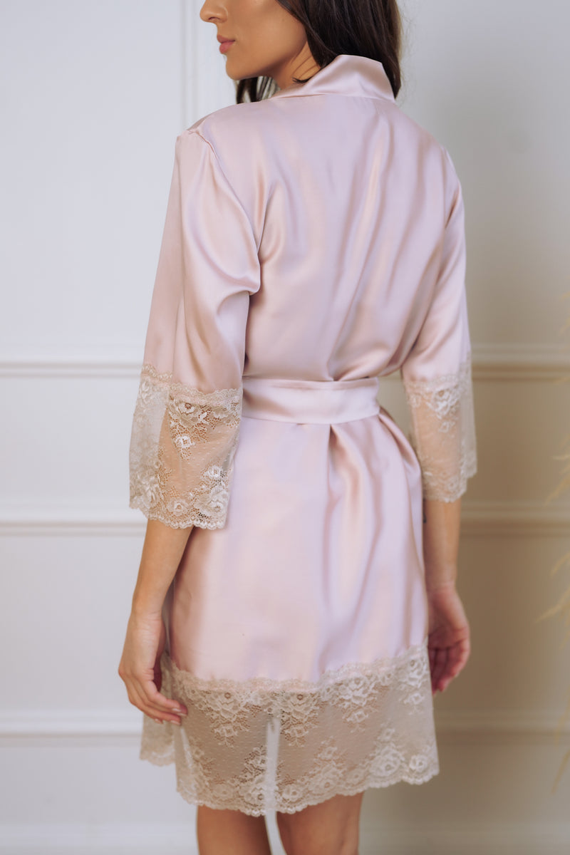 Sieviešu halāts:  SOFT PINK & LATTE