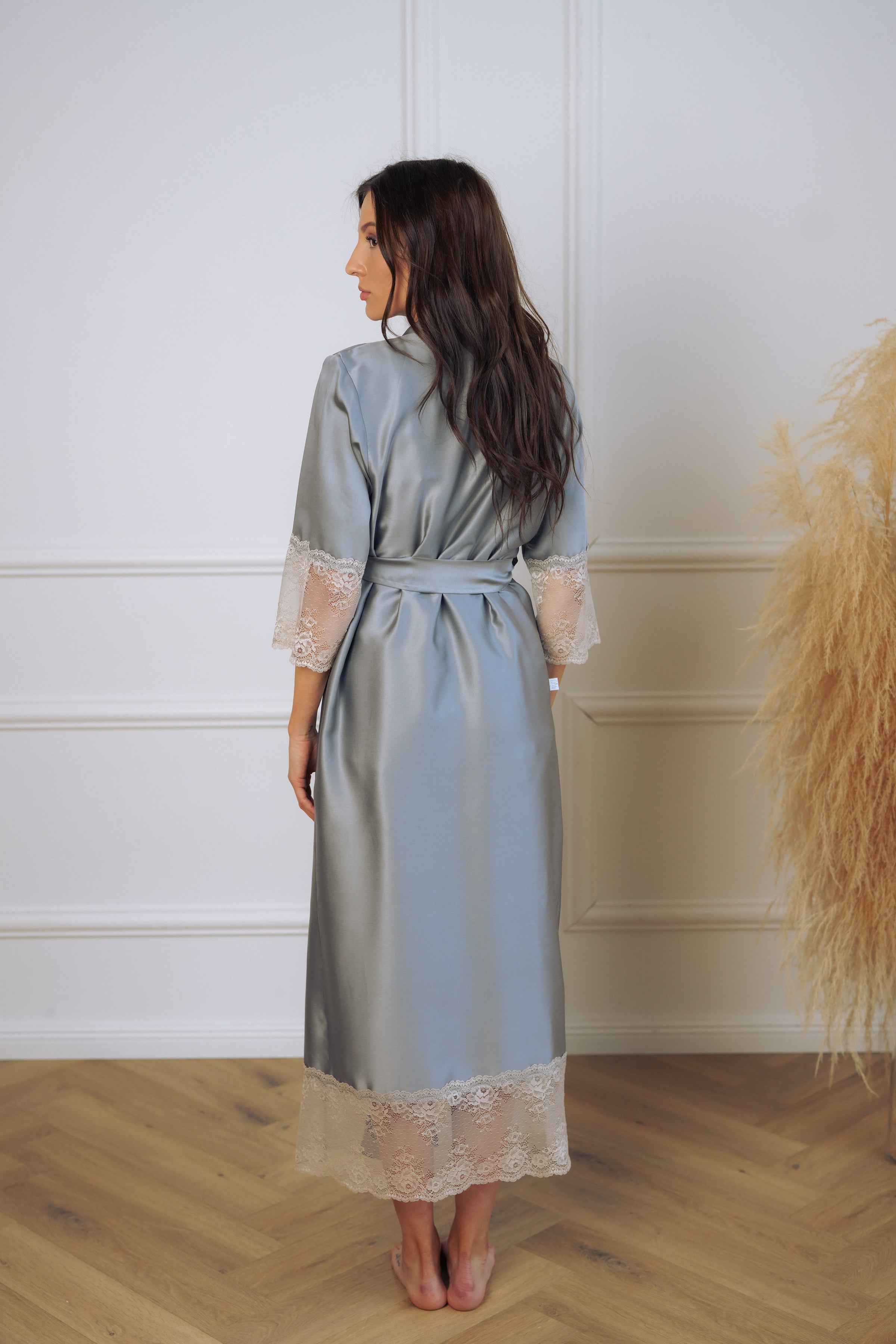 Sieviešu garais halāts "GRAY&LATTE long"