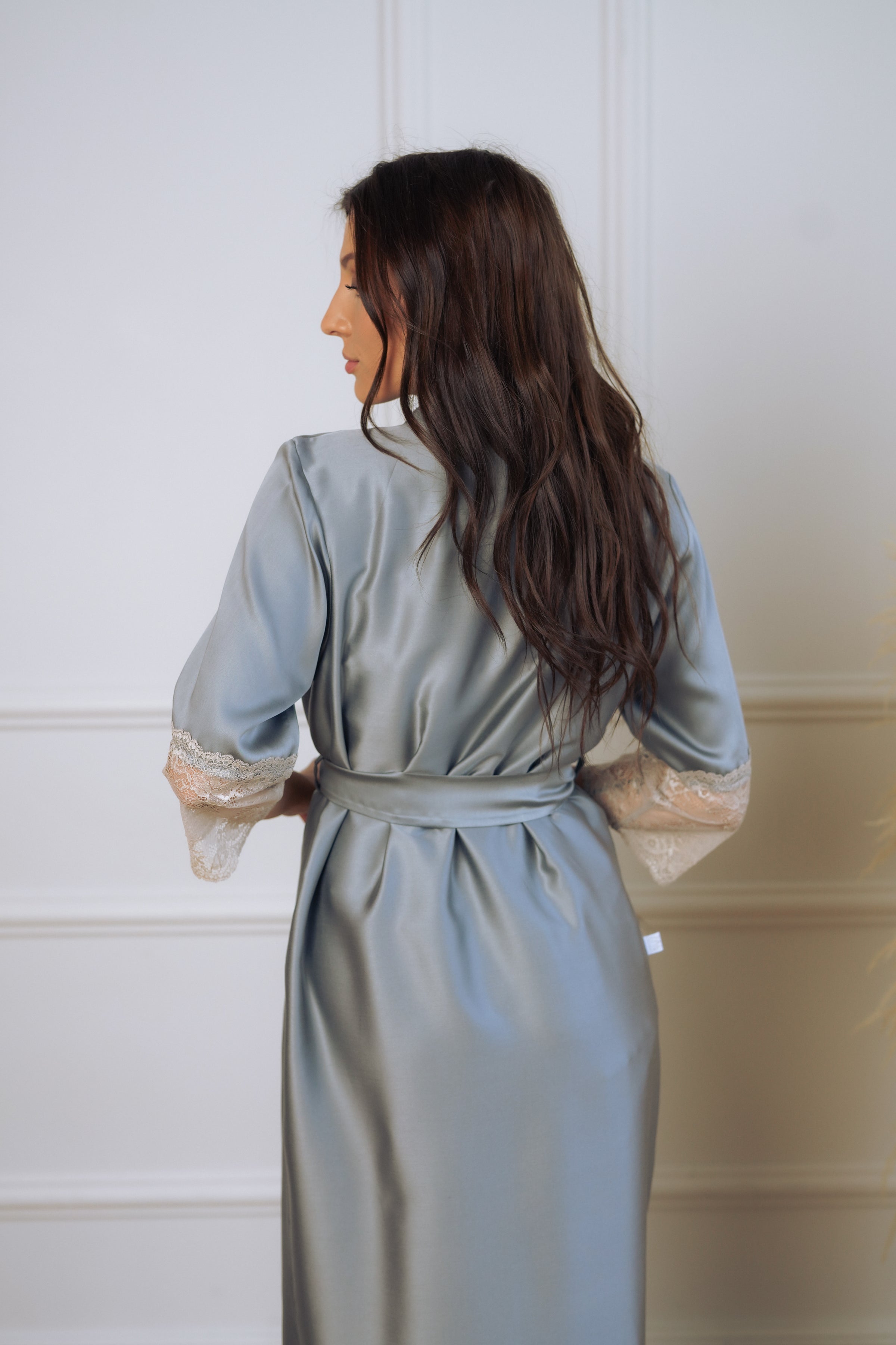 Sieviešu garais halāts "GRAY&LATTE long"