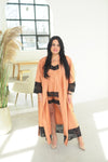 Nightwear robe set: BRONZE & BLACK Long