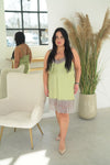 Women's nightgown: GREEN & GRAY +