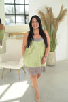 Women's nightgown: GREEN & GRAY +