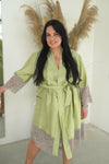 Women's robe: GREEN & GRAY