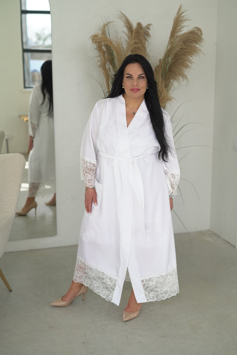 Women's long robe "WHITE&WHITE_long"