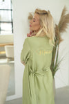 Women's long robe: GREEN & CHAMPAGNE Long & Print