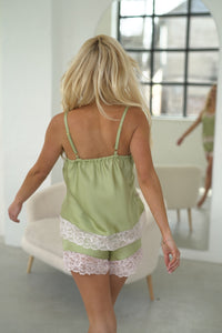 Women's pajama: GREEN & LIGHT PINK