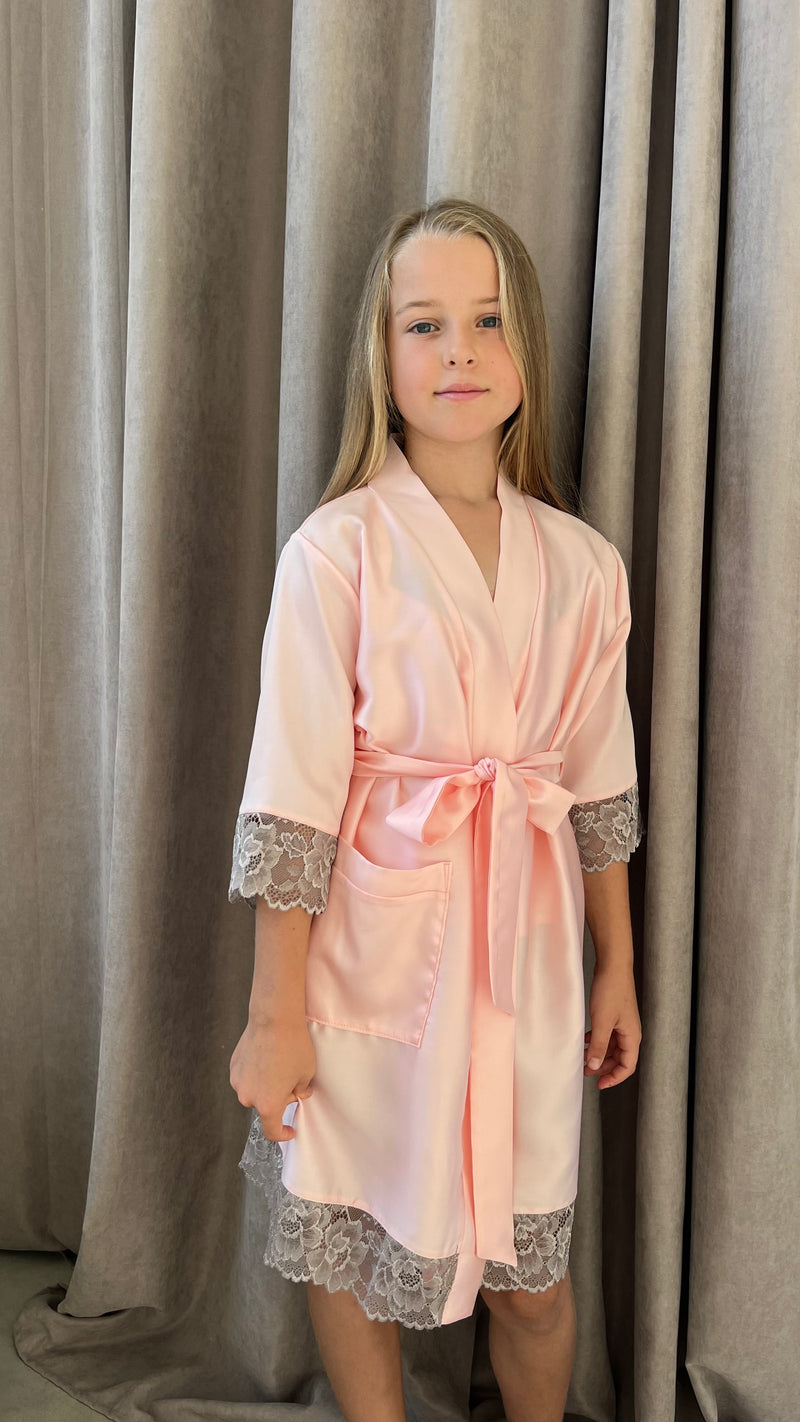 Kids robe"PINK&GRAY"