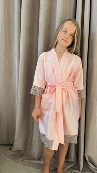 Kids robe"PINK&GRAY"