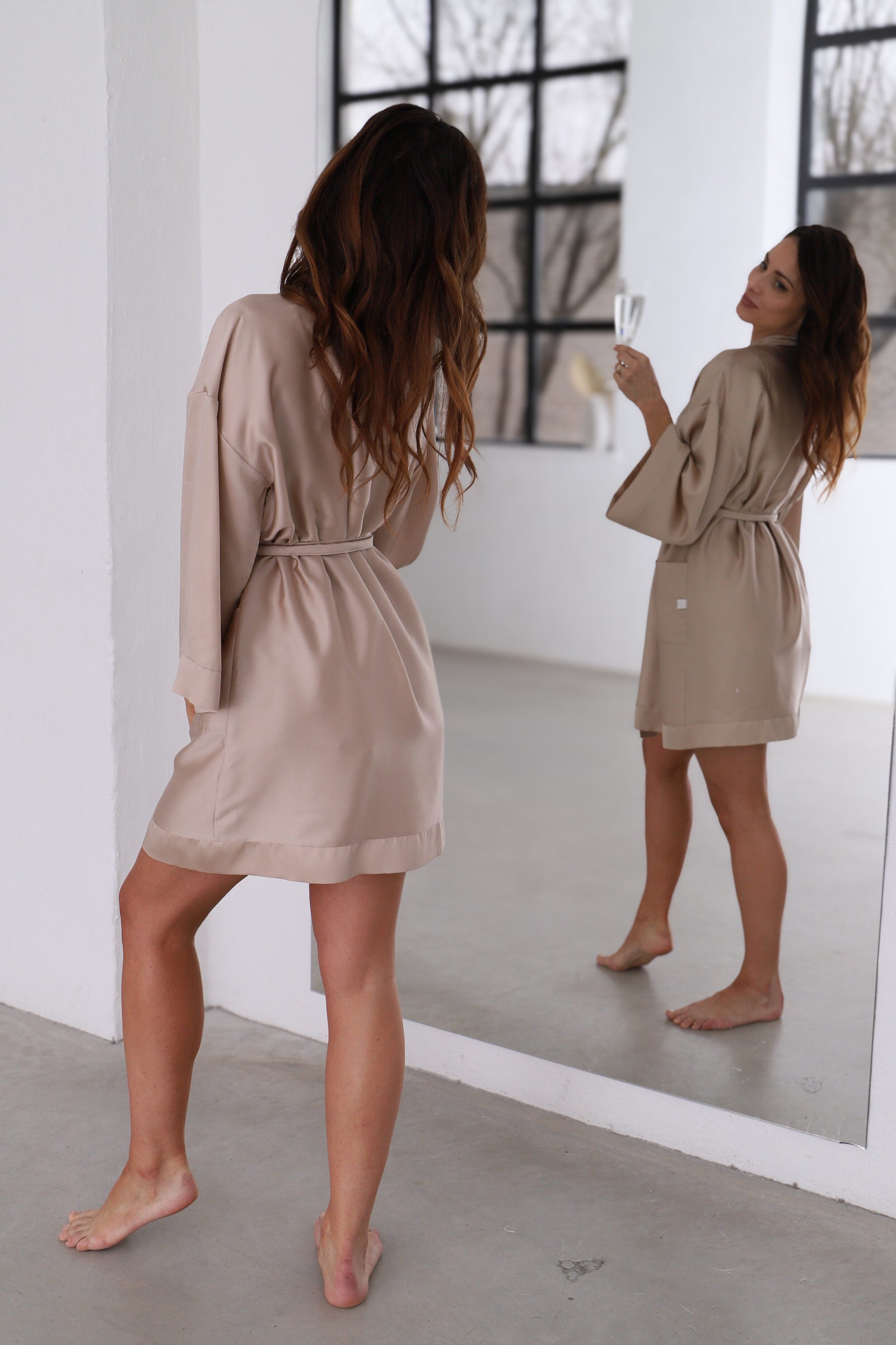 Women's robe: LATTE Kimono – ZIGZAG FACTORY