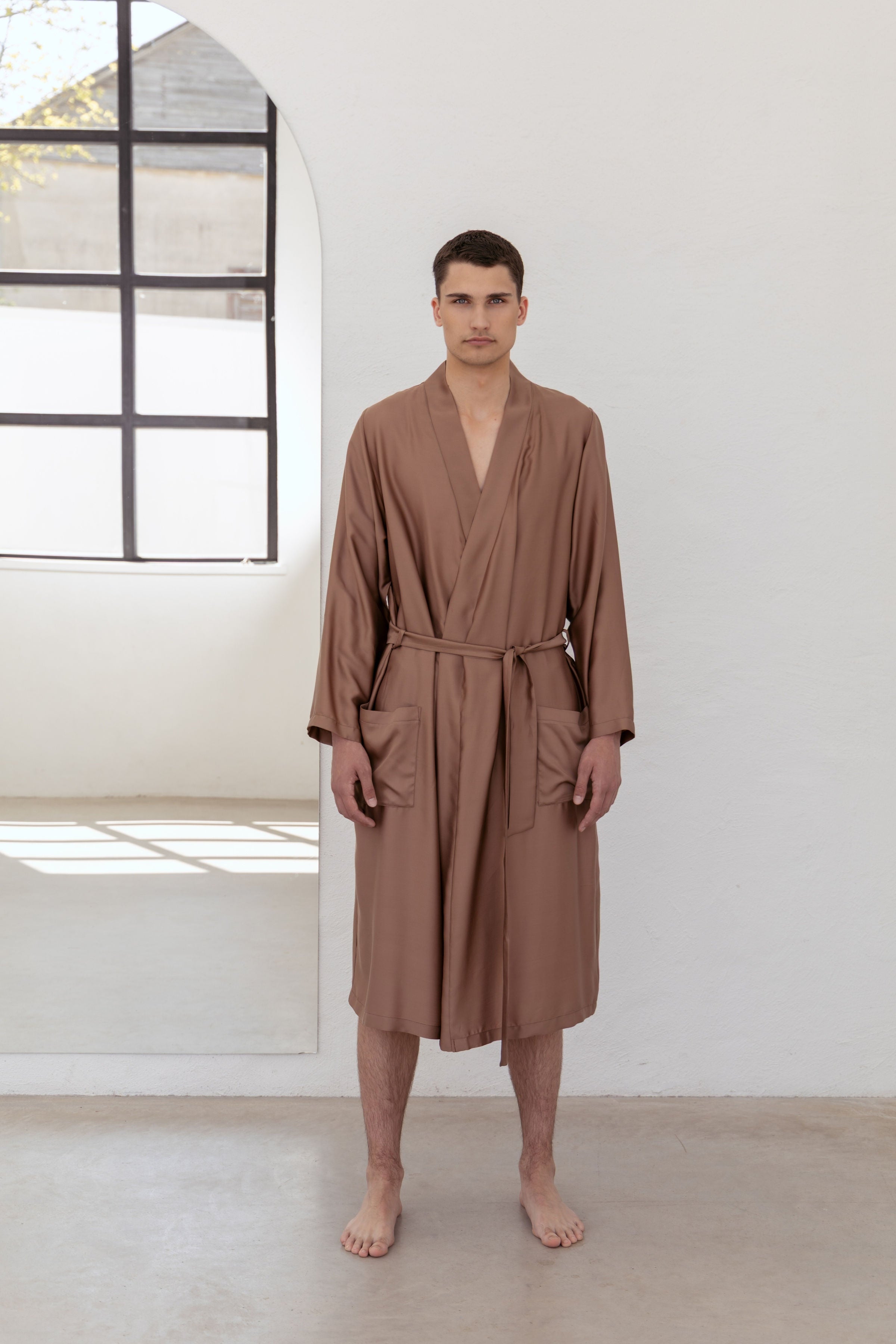 Mens robe "BROWN''