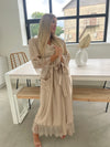 Women's long robe: LATTE & LATTE Roll Long