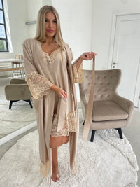 Nightwear robe set: LATTE & CHAMPAGNE Long