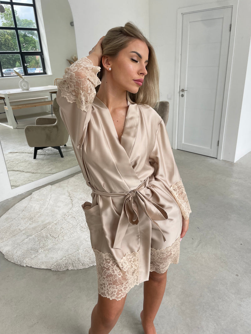 Women's robe: LATTE & CHAMPAGNE