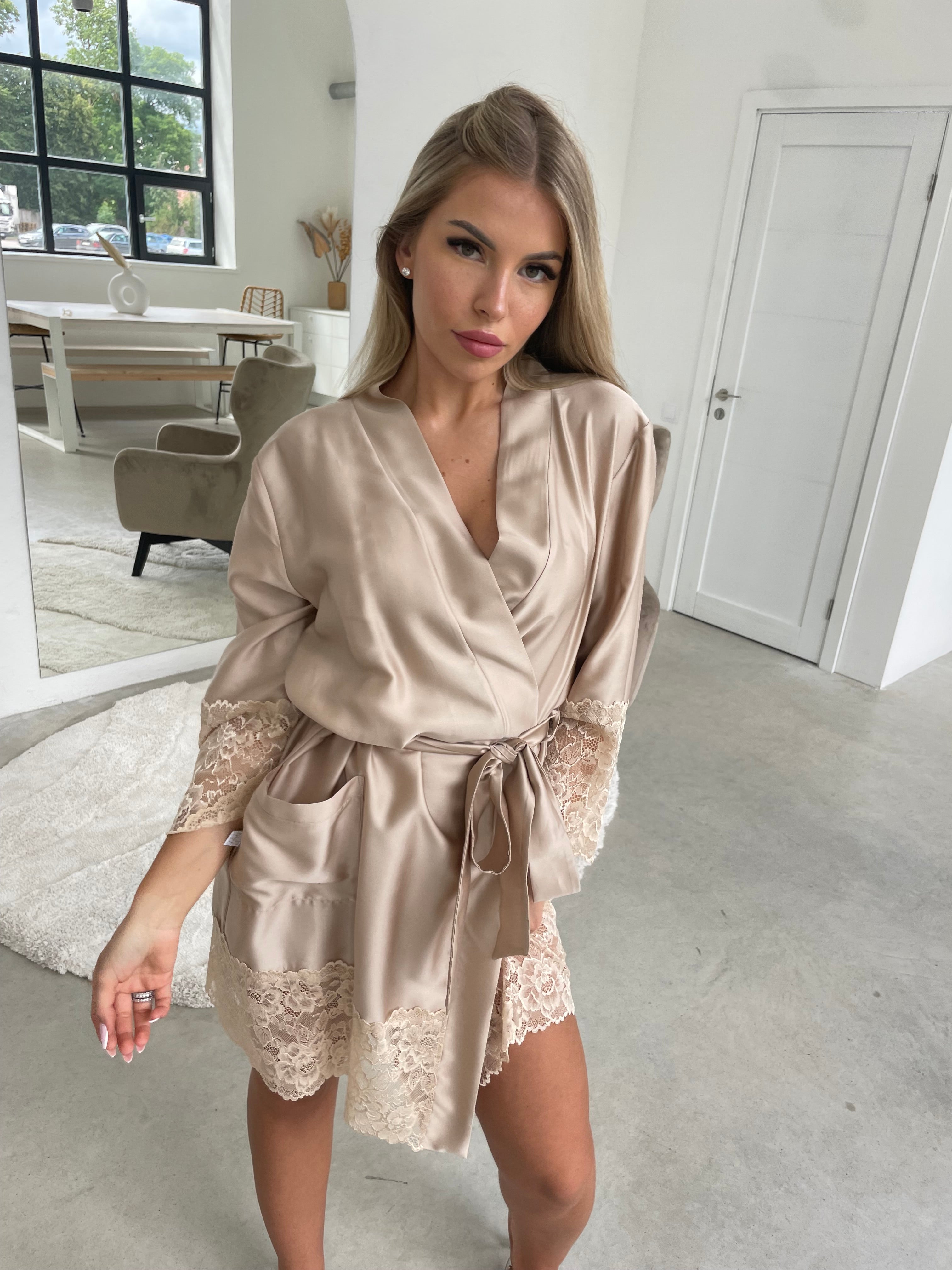 Women s robe LATTE CHAMPAGNE ZIGZAG FACTORY