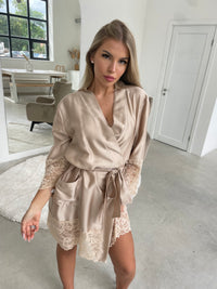 Women's robe: LATTE & CHAMPAGNE