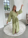 Women's long robe: GREEN KIMONO Long