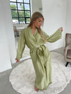 Women's long robe: GREEN KIMONO Long